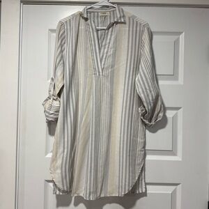 Striped Gray and Cream Women's Tunic